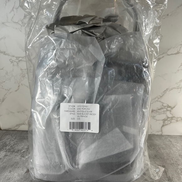 Rebecca Minkoff Edie Bucket Crossbody With Fringe, Porcini - Picture 14 of 15